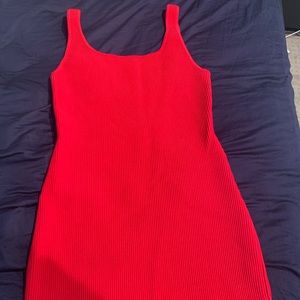 Red Babaton Ribbed Dress Aritzia